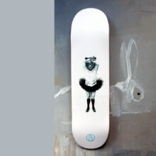 A bear skateboard